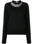 No21 Sheer Panel Sweatshirt - Black