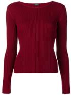 Joseph Ribbed Long Sleeve Top - Red