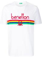 Benetton Logo Embroidered T-shirt - White