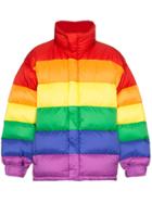 Burberry Rainbow Feather Down Puffer Jacket - Red