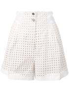 Fleur Du Mal High-waisted Eyelet Shorts - White