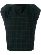 Issey Miyake Check Print Blouse - Black