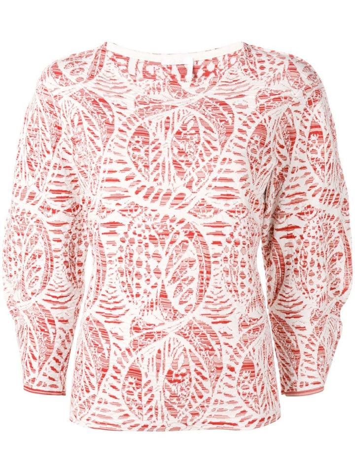Chloé Jacquard Effect Jumper - Red