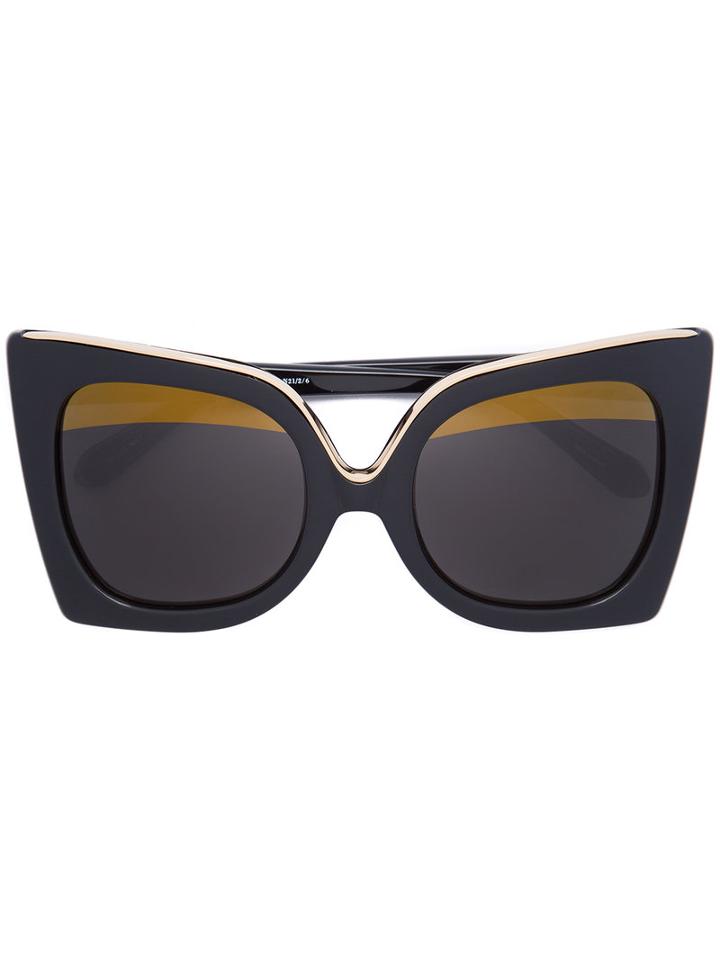 Linda Farrow Oversized Sunglasses, Black, Acetate