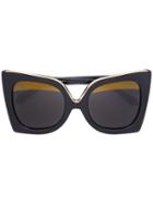 Linda Farrow Oversized Sunglasses, Black, Acetate