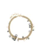 Lanvin Chain Link Pearl Necklace - Metallic