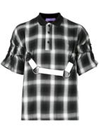 Private Policy Plaid Polo With Harness - Black