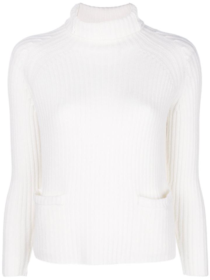 Philo-sofie Roll Neck Ribbed Jumper - White