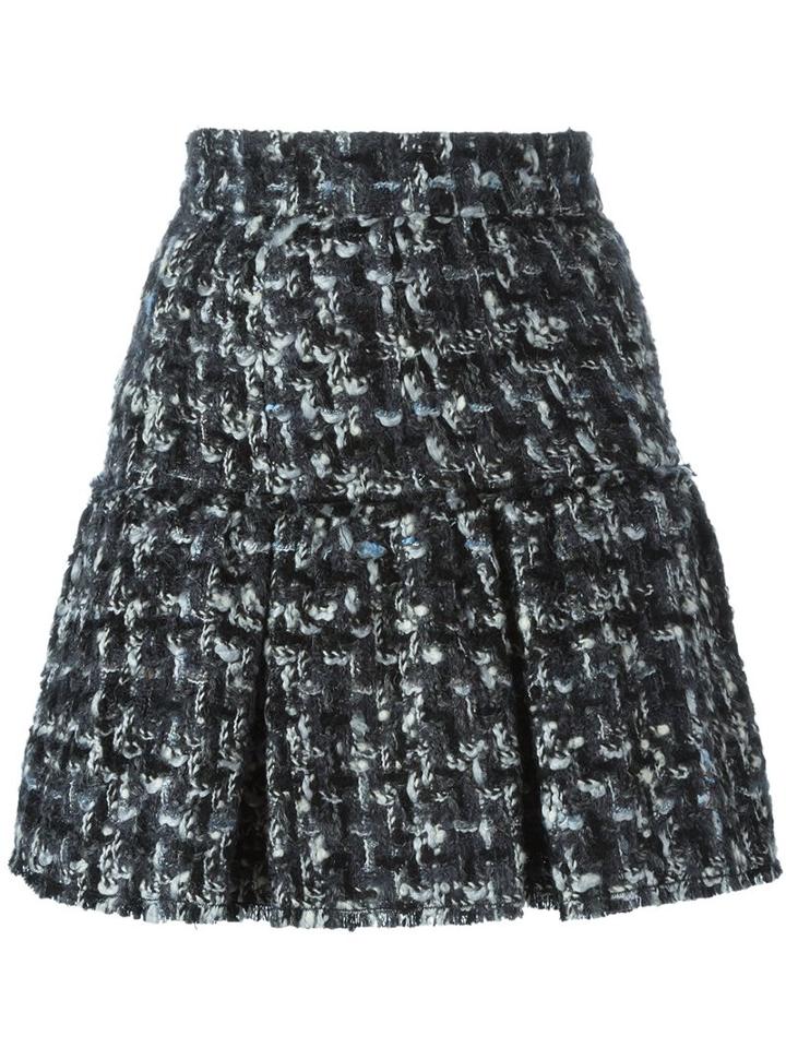 Dolce & Gabbana Bouclé Mini Skirt, Women's, Size: 44, Black, Silk/cotton/wool