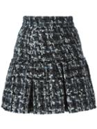 Dolce & Gabbana Bouclé Mini Skirt, Women's, Size: 44, Black, Silk/cotton/wool