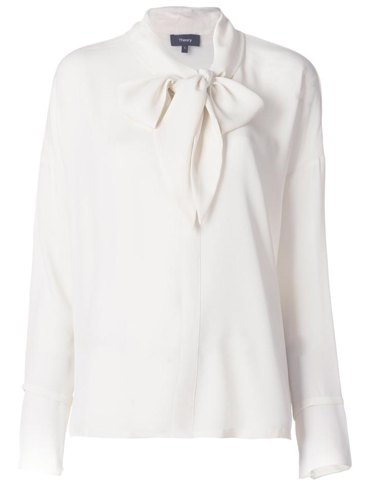 Theory Neck Tie Blouse - Nude & Neutrals