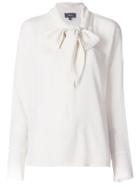 Theory Neck Tie Blouse - Nude & Neutrals