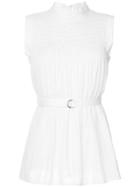 Guild Prime Waist-tied Sleeveless Blouse - White