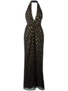 Diane Von Furstenberg 'evelina' Patterned Gown, Women's, Size: 4, Black, Silk/metallic Fibre