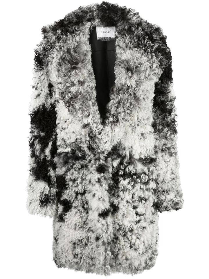 Common Leisure Oversized Shearling Coat - Black