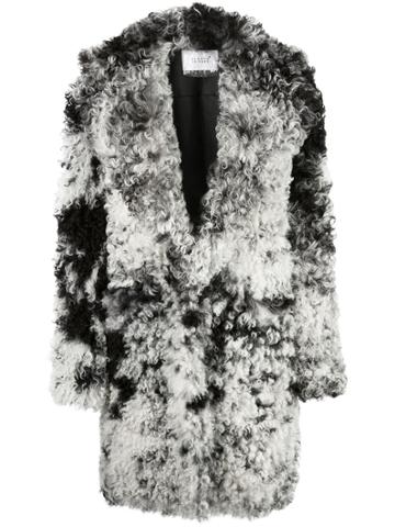 Common Leisure Oversized Shearling Coat - Black