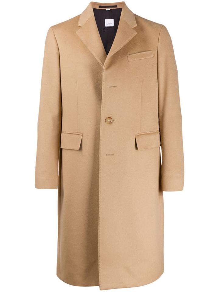 Burberry Single Breasted Coat - Brown