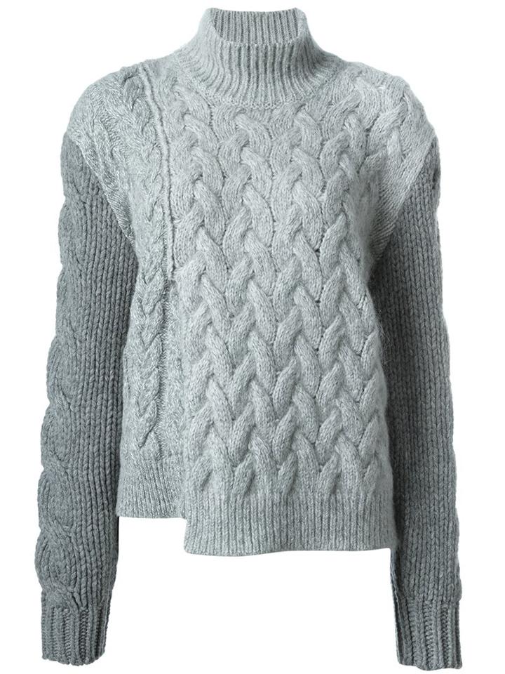 Stella Mccartney Chunky Turtle Neck Jumper, Women's, Size: 40, Grey, Polyamide/mohair/wool/virgin Wool