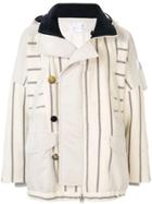 Sacai Striped Print Hooded Jacket - White