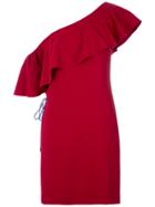 Nk Ruffled One Shoulder Dress - Red