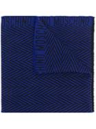 Moschino Herringbone Pattern Scarf - Blue