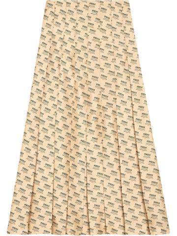 Gucci Gucci Invite Stamp Print Skirt - Neutrals