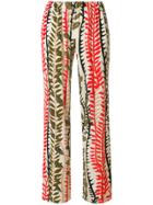 Alberta Ferretti Leaf Print Trousers - Nude & Neutrals