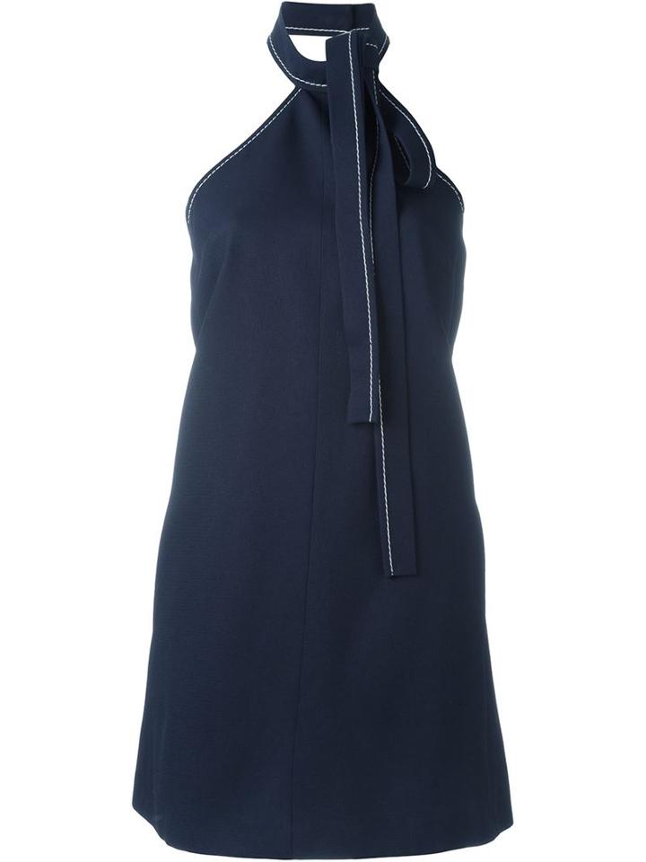 Chloé Stitched Pussy Bow Halterneck Dress