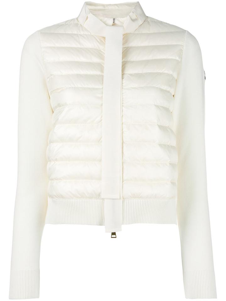 Moncler Padded Front Cropped Jacket, Women's, Size: Small, White, Polyamide/cotton/goose Down