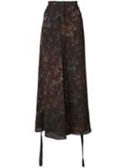Josh Goot Floral Print Skirt, Women's, Size: Medium, Brown, Silk