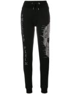 Philipp Plein Sequin Skull Track Trousers - Black