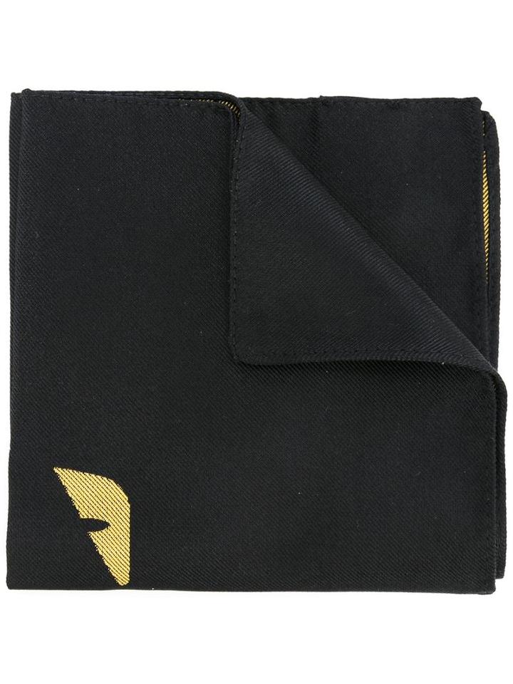 Fendi Bag Bugs Pocket Square, Men's, Black, Silk
