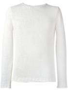 Roberto Collina Maglia Girocollo Knitted Jumper, Men's, Size: 48, White, Linen/flax