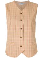 Burberry Pre-owned Checked Vest - Brown