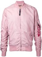 Alpha Industries Arm Pocket Bomber Jacket - Pink