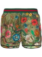 Gucci Floral-snake Print Swim Shorts - Multicolour