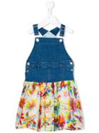 Jean Paul Gaultier - Denim And Chiffon Dungaree Mini Me Dress - Kids - Cotton/spandex/elastane - 36 Mth, Blue