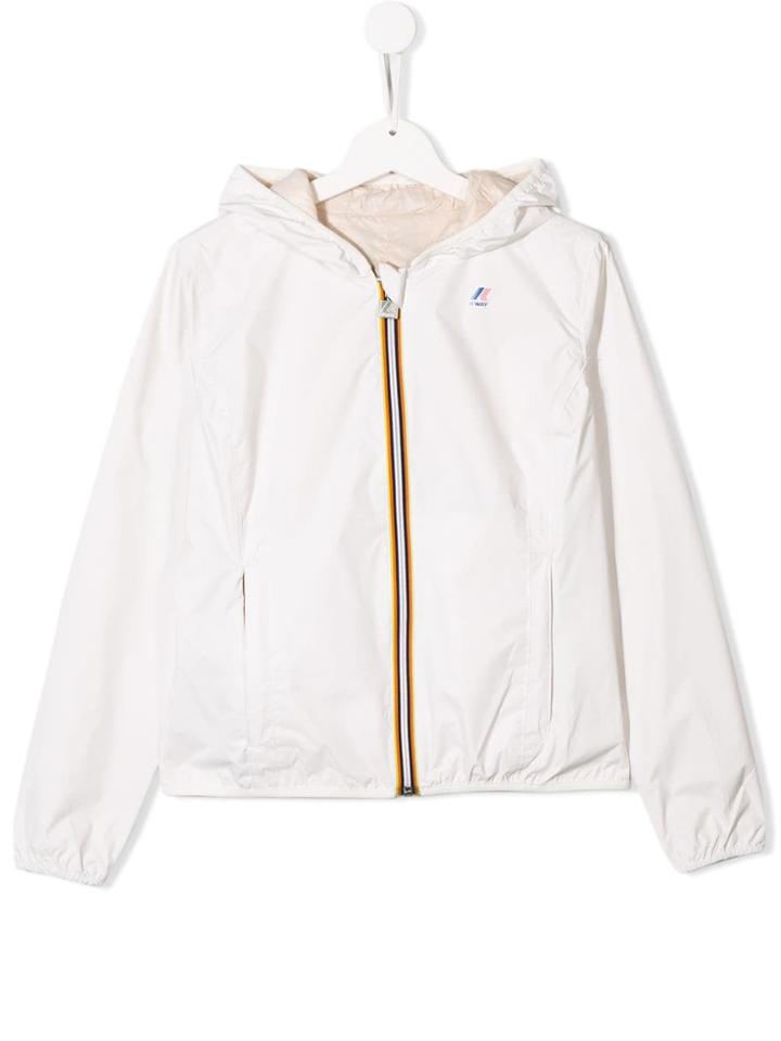 K Way Kids Teen Rain Jacket - White
