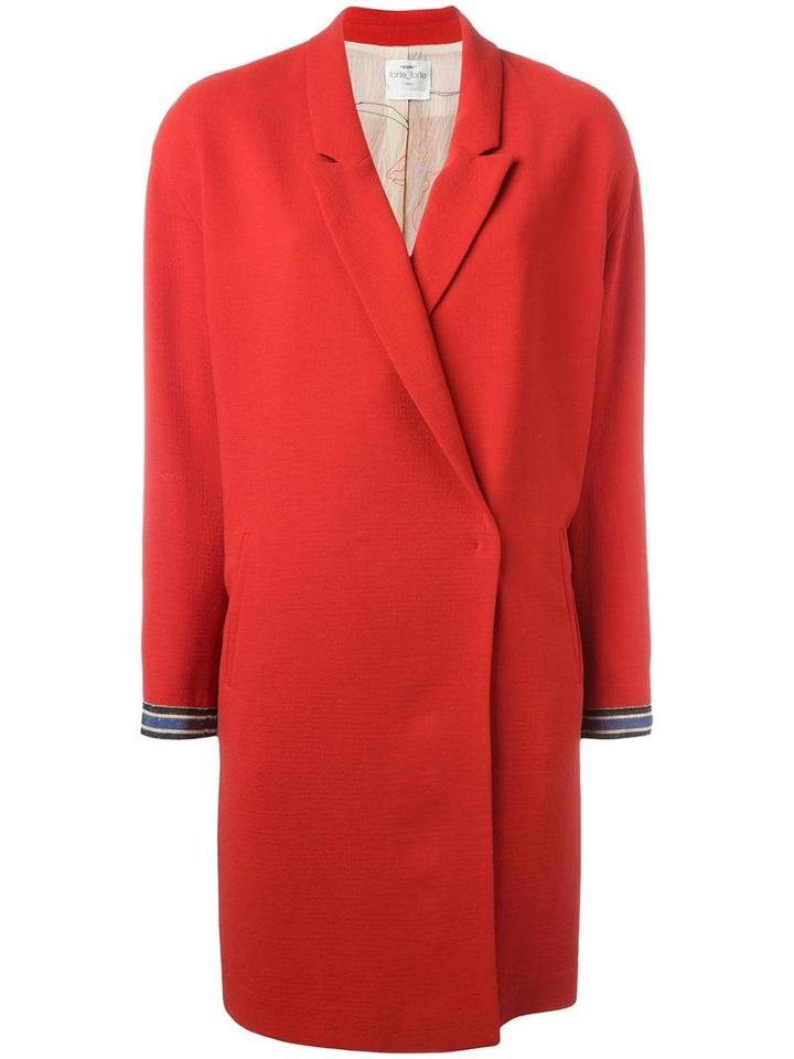 Forte Forte Loose-fit Mid Coat, Women's, Size: 2, Red, Cupro/virgin Wool/viscose