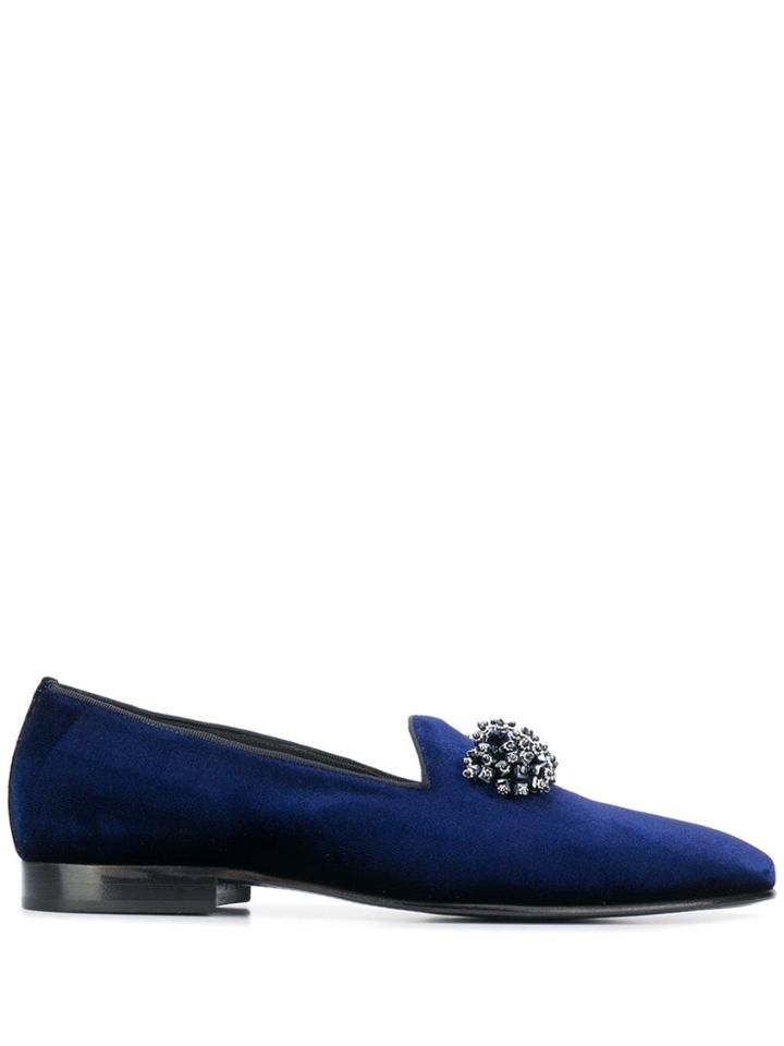 Leqarant Bead Appliqué Loafers - Blue