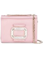 Roger Vivier Embellished Clutch, Women's, Pink/purple, Metal (other)/satin/glass