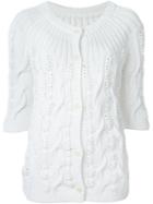 Agnona Chunky Knit Cardigan, Women's, Size: M, White, Cotton/polyamide