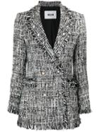 Msgm - Embroidered Blazer - Women - Silk/cotton/acrylic/virgin Wool - 40, Black, Silk/cotton/acrylic/virgin Wool