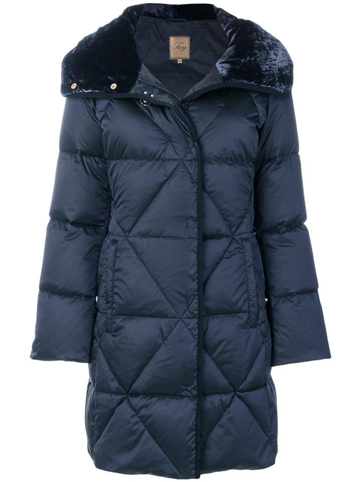 Fay Quilted Padded Parka - Blue