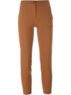 Erika Cavallini Slim Fit Trousers, Women's, Size: 44, Brown, Cotton/spandex/elastane/acetate/viscose
