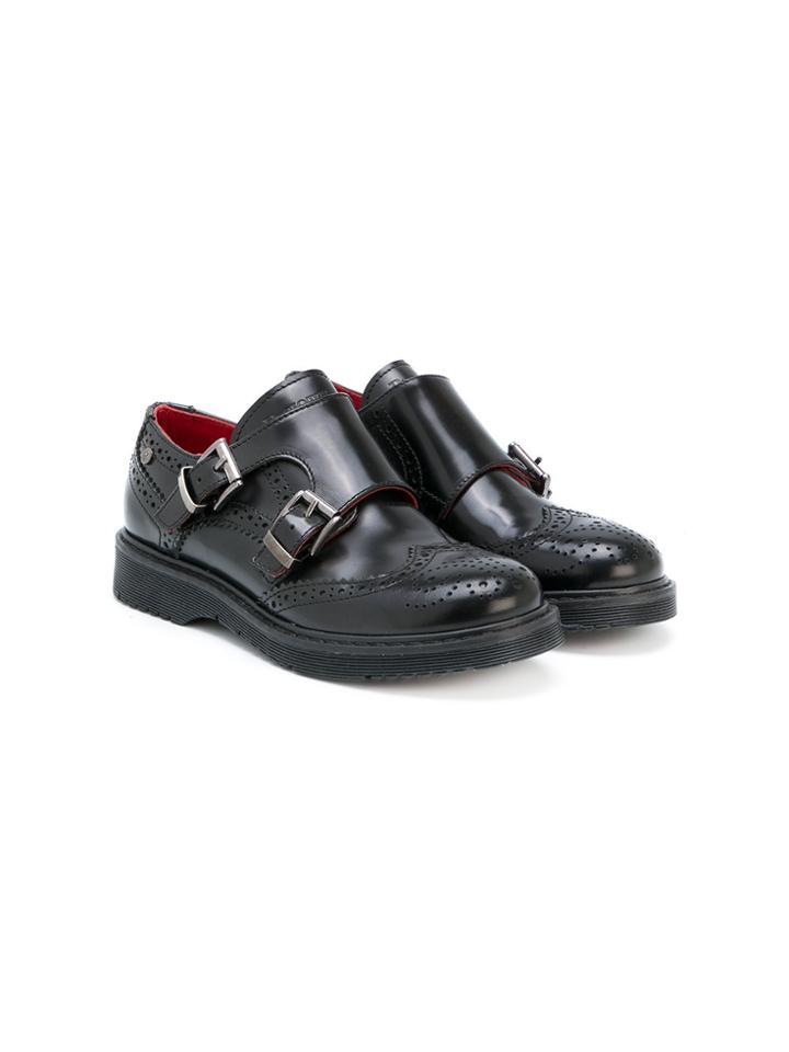 Cesare Paciotti Kids Teen Buckle Detail Brogues - Black