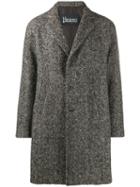 Herno Marled Single Breasted Overcoat - Grey
