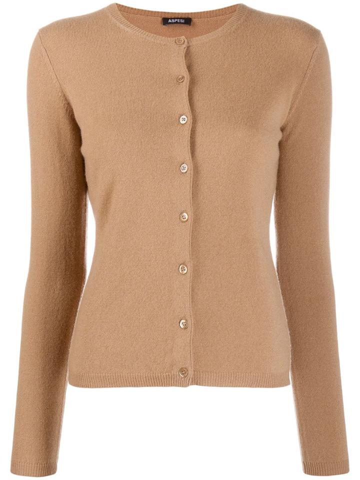 Aspesi Cashmere Slim-fit Cardigan - Brown