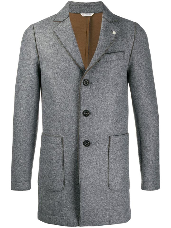 Manuel Ritz Raw Seam Coat - Grey