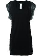 Twin-set Lace Short Sleeves Blouse, Women's, Size: Small, Black, Cotton/polyamide